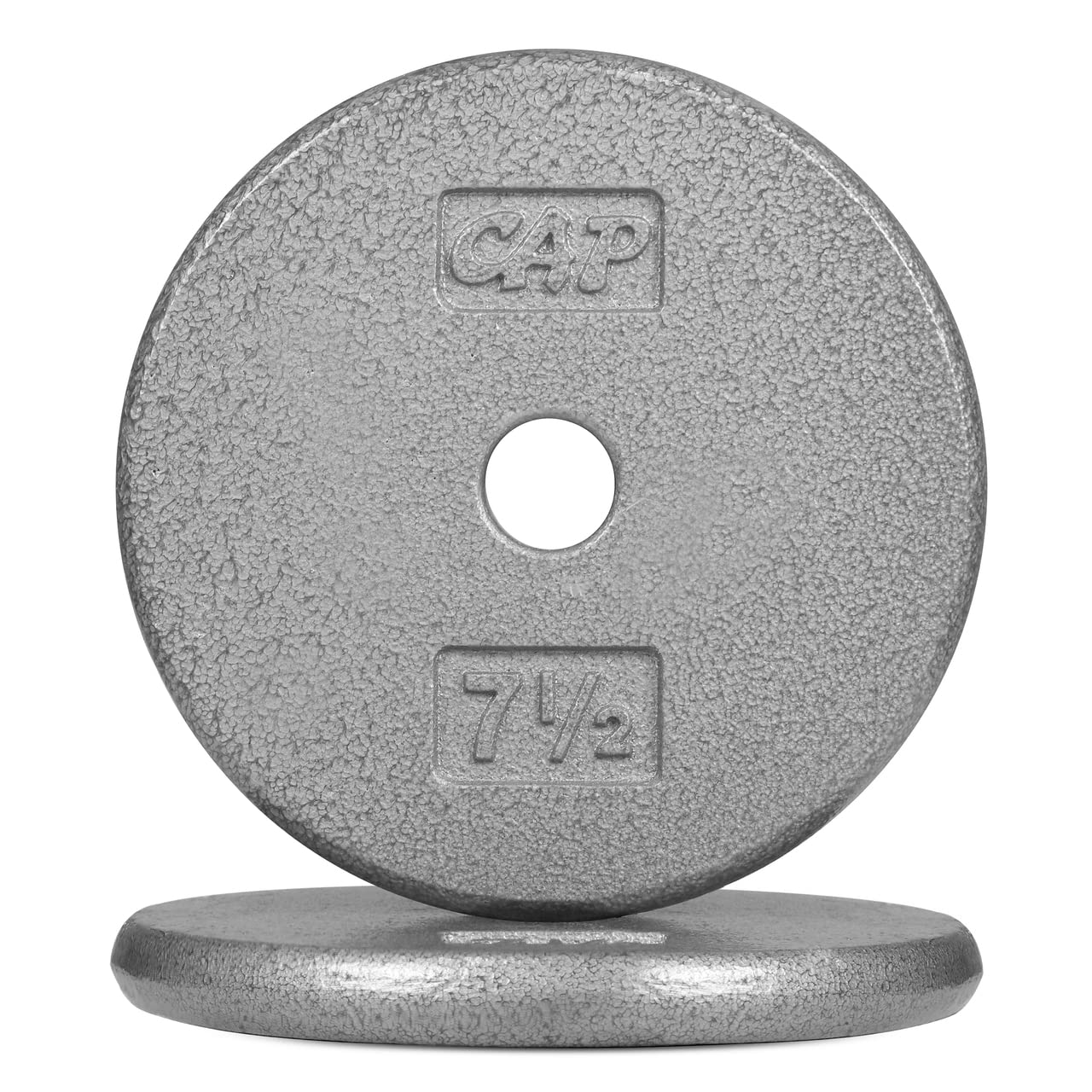 CAPHAUS Grey Standard Solid Cast Iron Weight Plates with 1-inch Center Hole - Compatible with Standard Barbell & Dumbbell Handles (1.25LB, 2.5LB, 5LB, 7.5LB, 10LB, 12.5LB, 25LB, 50LB Options) - Perfect for Home Gym, Strength Training & Weightlifting Workouts
