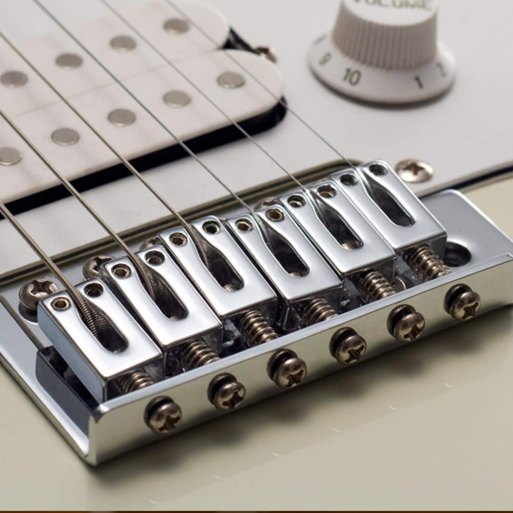 Premium Guitar Bridge String Saddles with Wrench - Replacement Tremolo Saddles for Electric Guitar Accessories | Perfect for Guitar Repair & Maintenance