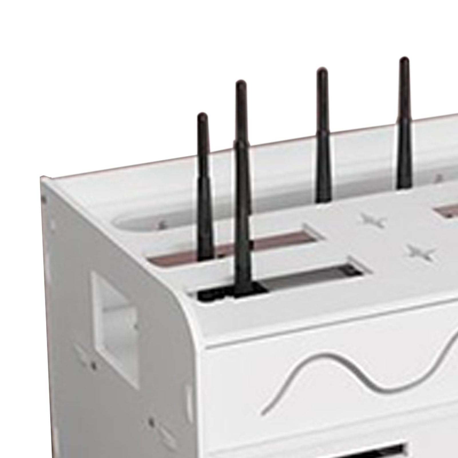 2-Tier Wireless Router Storage Box - WiFi Modem Organizer with Cable Management, No Drill Design for Home & Office - Perfect for Living Room, Bedroom, or Workspace Organization