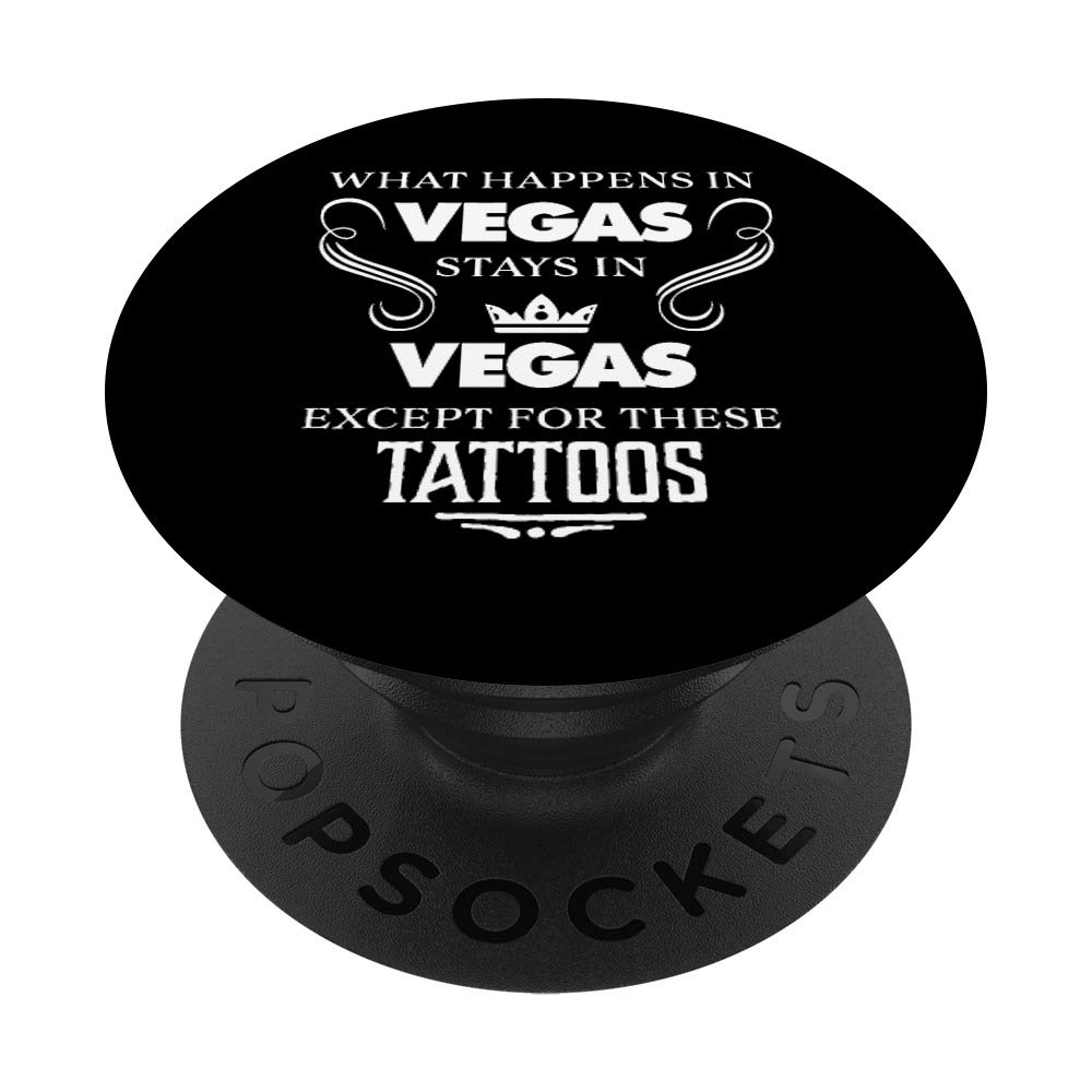 Vegas Themed Tattoo Design PopSockets - Phone & Tablet Grip Stand with Swappable Base | Perfect for Travel, Parties & Everyday Use