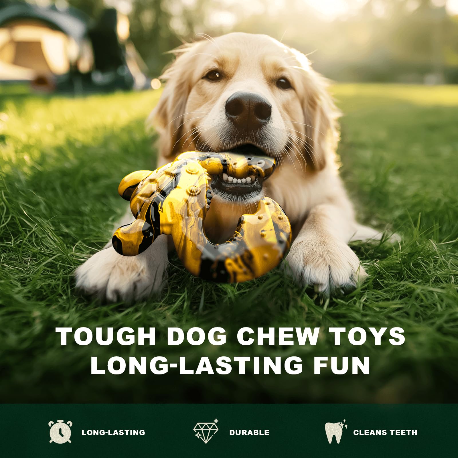 Durable Nylon Dog Chew Toy for Aggressive Chewers - Tough Interactive Teething Bone with Real Bacon Flavor for Medium Breeds | Keeps Dogs Entertained | Perfect for Christmas, Birthday Gifts & Daily Playtime at Home or Outdoors