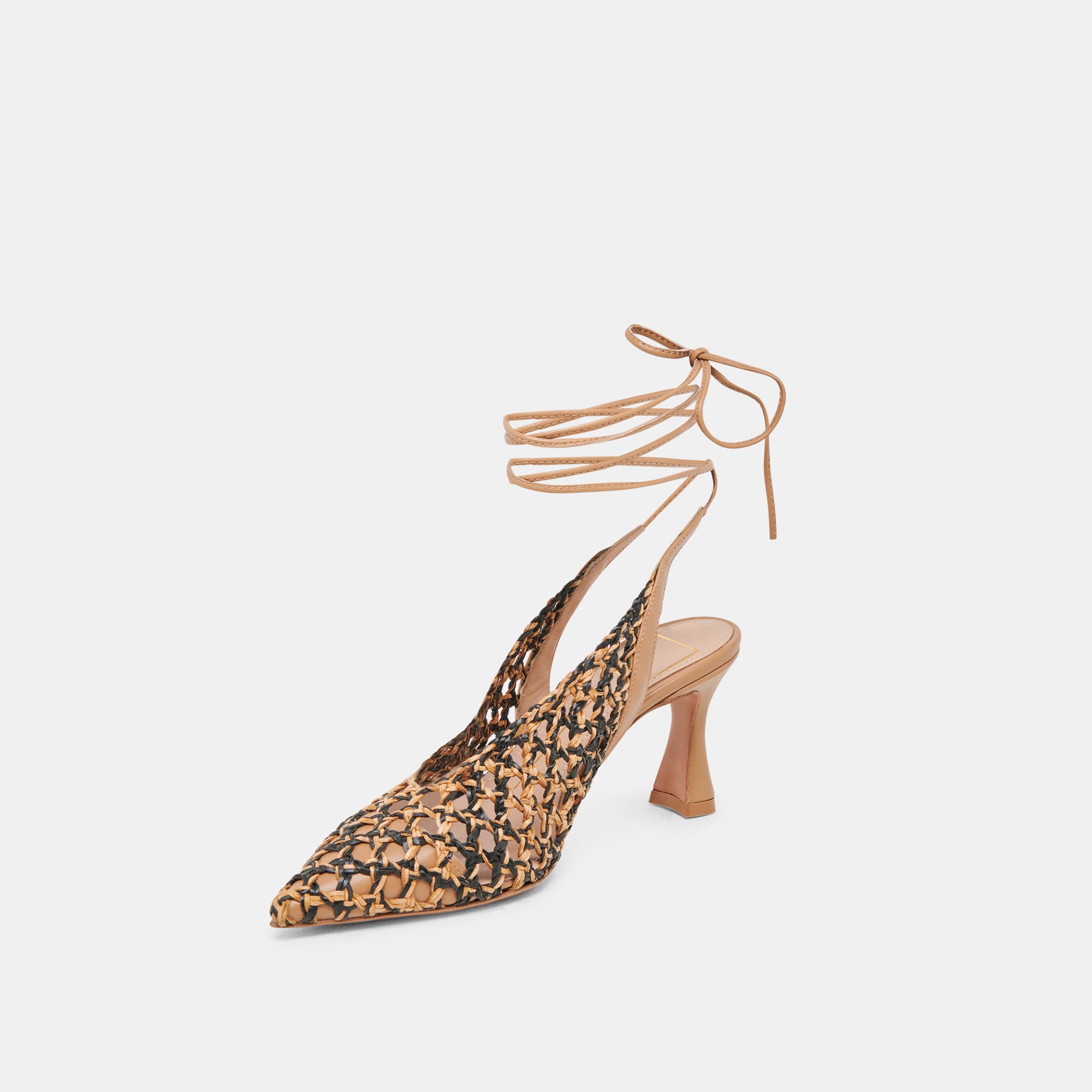 GESICA Women's Black Woven High Heels - Comfortable Dress Pumps for Work, Party & Evening Wear