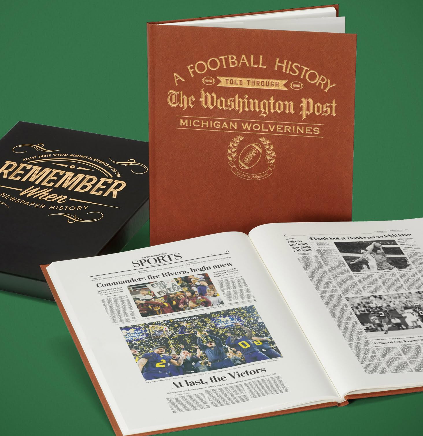 Personalized College Football Newspaper History Book - A3 Large Deluxe Hardcover Gift for Football Fans, Alumni & Students | Perfect for Graduation, Birthday & Game Day Memorabilia