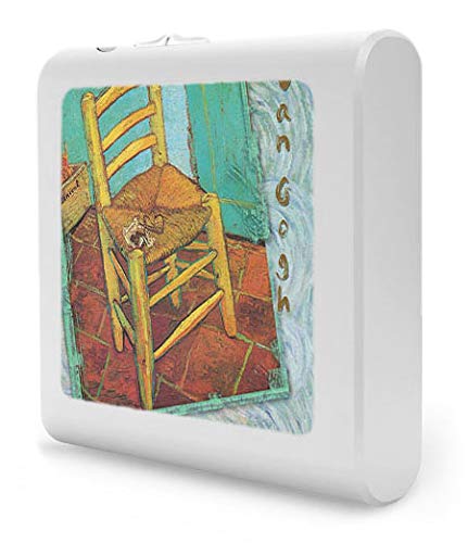 Dimmable LED Night Light with Auto On/Off Sensor, Adjustable Brightness & Warm White Light - Perfect for Bathroom, Hallway, Nursery & Bedroom - Van Gogh Inspired Vincent's Chair Design - Ideal for Nighttime Safety & Comfort