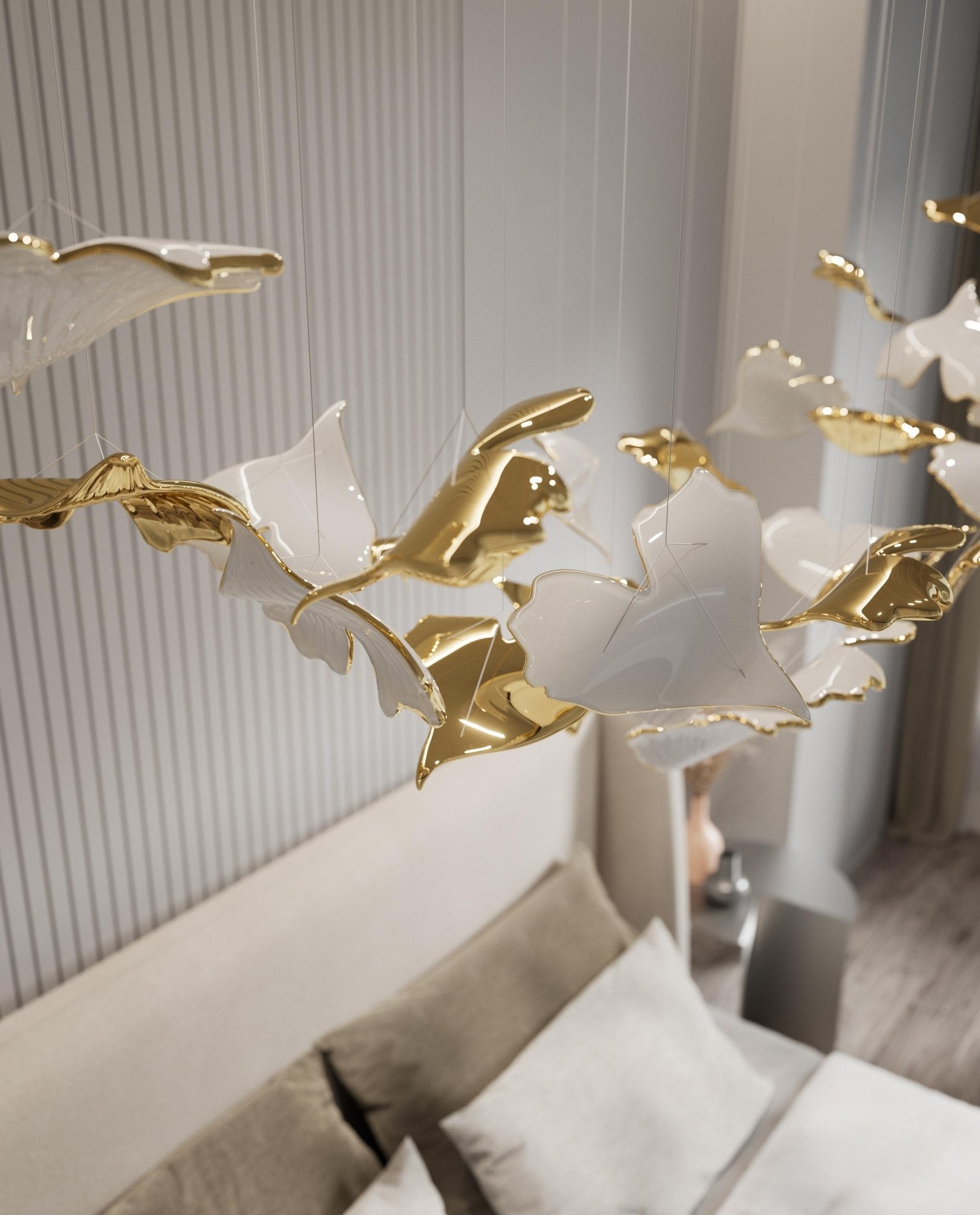 Elegant Ginkgo Tree Chandelier - Modern Leaf Design Ceiling Light Fixture for Dining Room, Living Room & Bedroom Decor