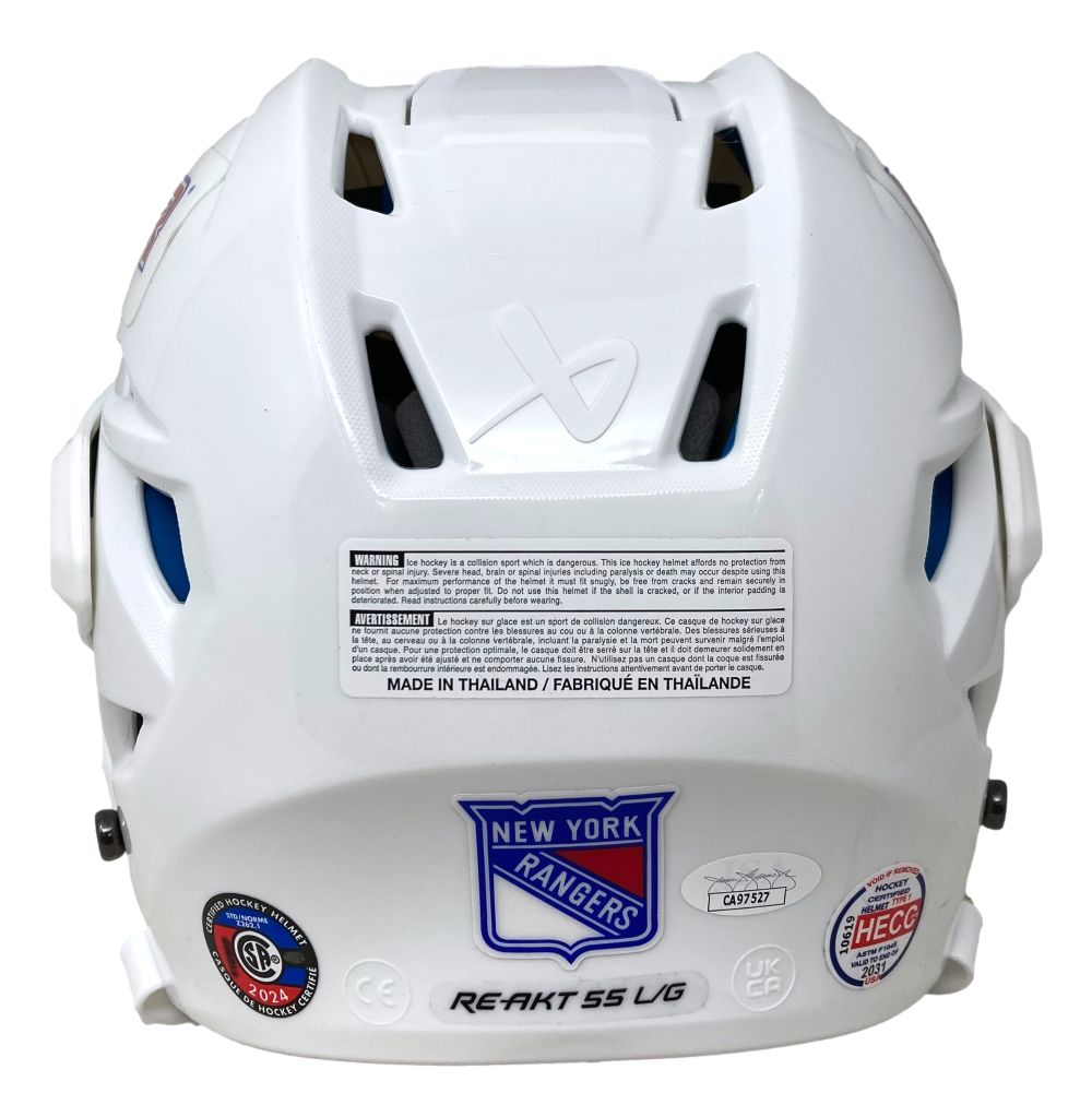 Mika Zibanejad Autographed New York Rangers Full Size Authentic Bauer Hockey Helmet with JSA Certificate - Perfect for NHL Collectors, Rangers Fans & Sports Memorabilia Displays