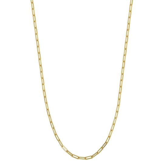 18K Gold Plated Sterling Silver 3mm Paperclip Chain Necklace for Women - Elegant Layering Piece for Everyday Wear & Special Occasions