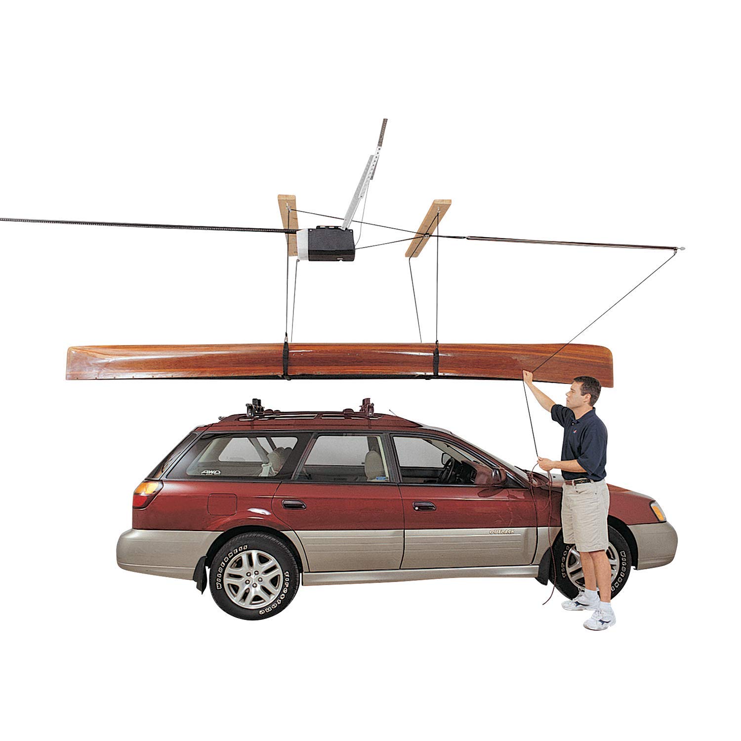HARKEN Kayak Overhead Garage Storage Hoist - Self-Leveling Anti-Drop System for Safe & Easy One-Person Operation | Smart Garage Organization for Kayaks, Canoes & Paddleboards | Perfect for Small Spaces & Water Sports Enthusiasts