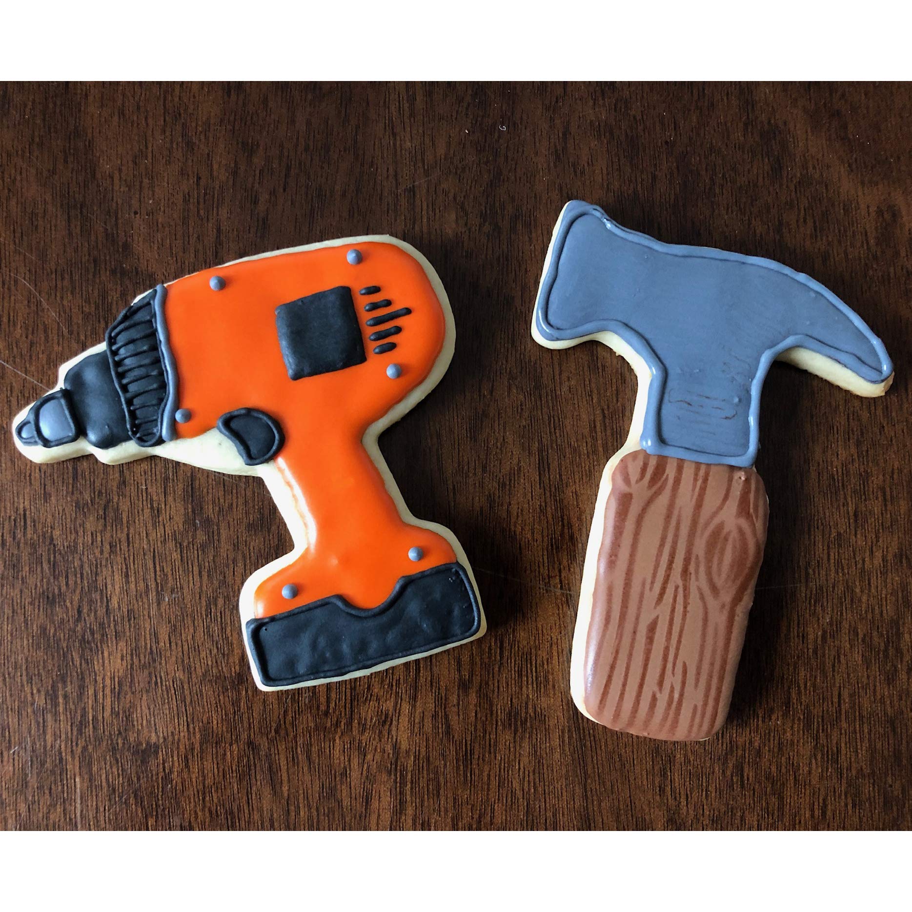 Father's Day Construction Cookie Cutters Set - 5-Pc. Cordless Drill, Hammer, Wrench, Pliers & House Shaped Metal Cutters | Made in USA by Ann Clark | Perfect for DIY Cookies, Baking Gifts & Father's Day Celebrations