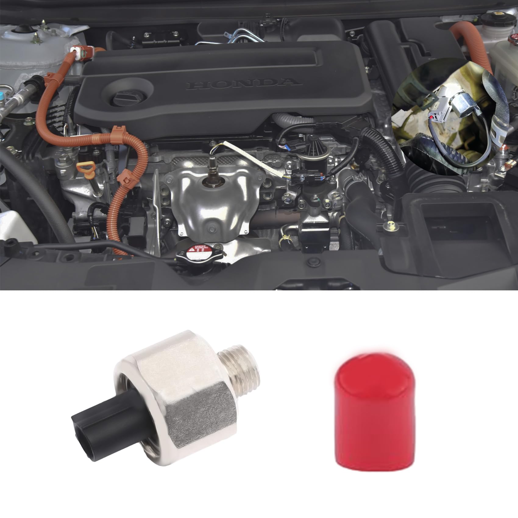 OEM Replacement Ignition Knock Sensor #30530-PPL-A01 - Compatible with Honda Accord, Civic, CR-V & Acura RDX, RSX | Car Engine Detonation Sensor Connector | Auto Repair & Maintenance Accessories