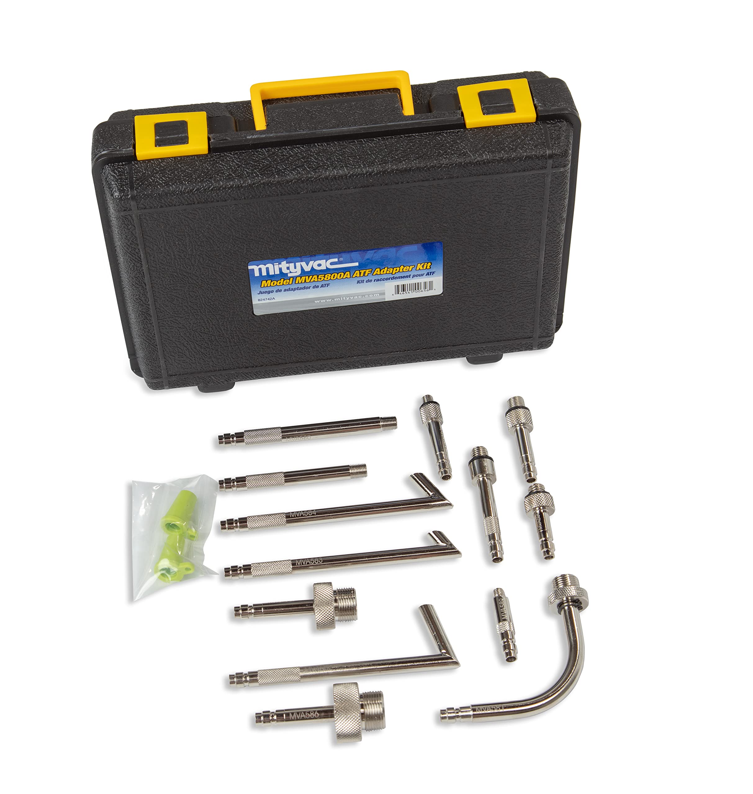 Mityvac MV7412 ATF Sealed Transmission Fluid Extractor and Refill Kit - 2.5 Gallon (10 Liter) Capacity with Compressed Air System, Isolated Flow Control & Pressure/Vacuum Switch Valves - Includes MVA575 Flexible Hose with Control Valve - Perfect for Automotive Transmission Maintenance & Fluid Changes
