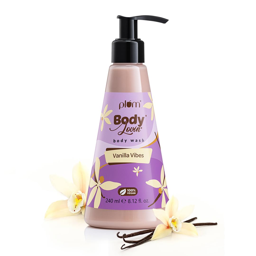 Plum Bodylovin' Vanilla Vibes Body Wash - SLS-Free Creamy Shower Gel for Women with Long-Lasting Fragrance | Aloe-Infused Nourishing Cleanser for Soft, Smooth Skin | Perfect for Daily Shower & Relaxing Bath - 8.1 fl oz (240ml)
