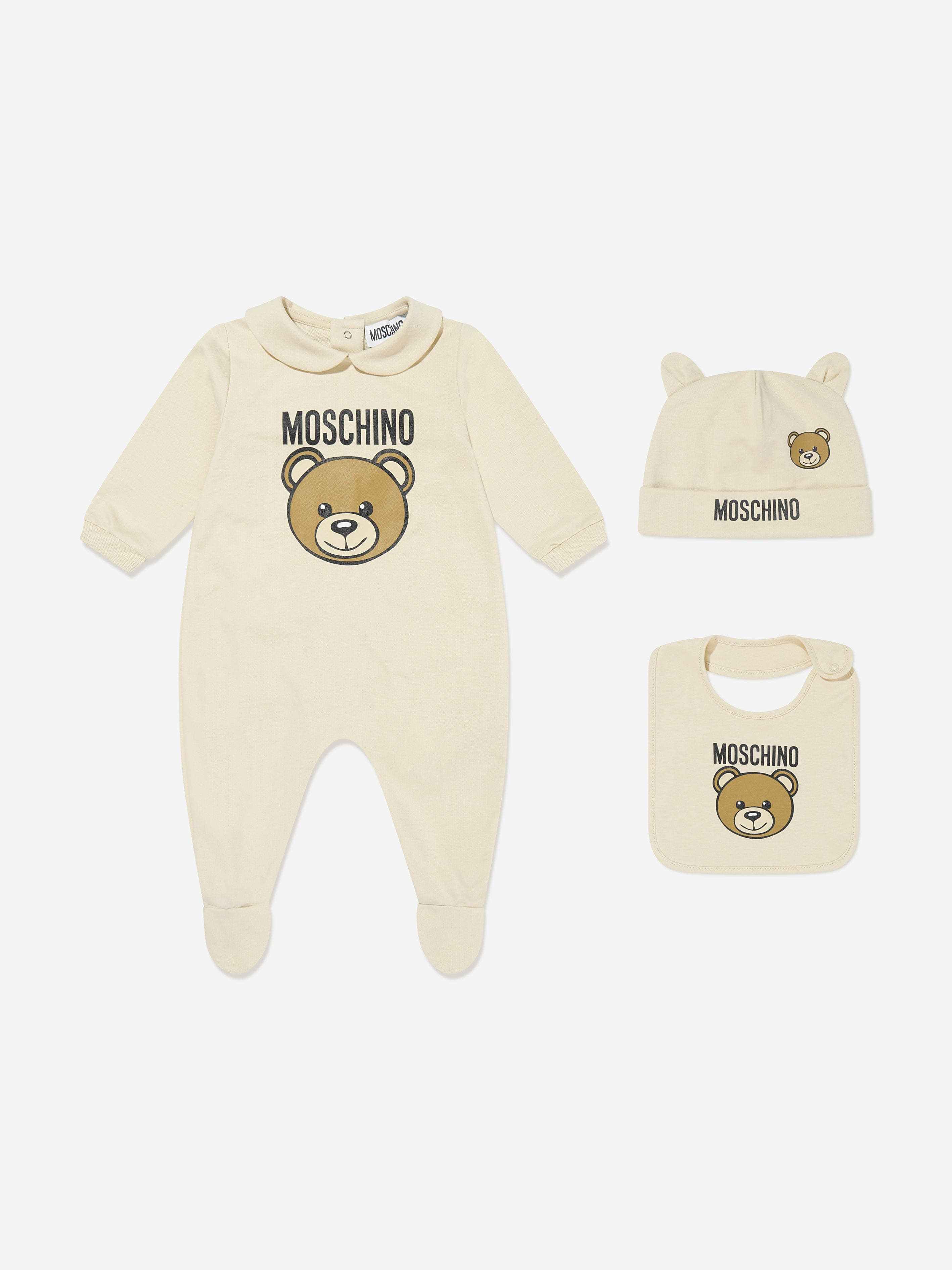 Adorable Baby Bear Logo Bodysuit Set - Soft Beige Cotton Babygrow for Newborns & Infants | Perfect for Playtime, Photo Shoots & Everyday Comfort