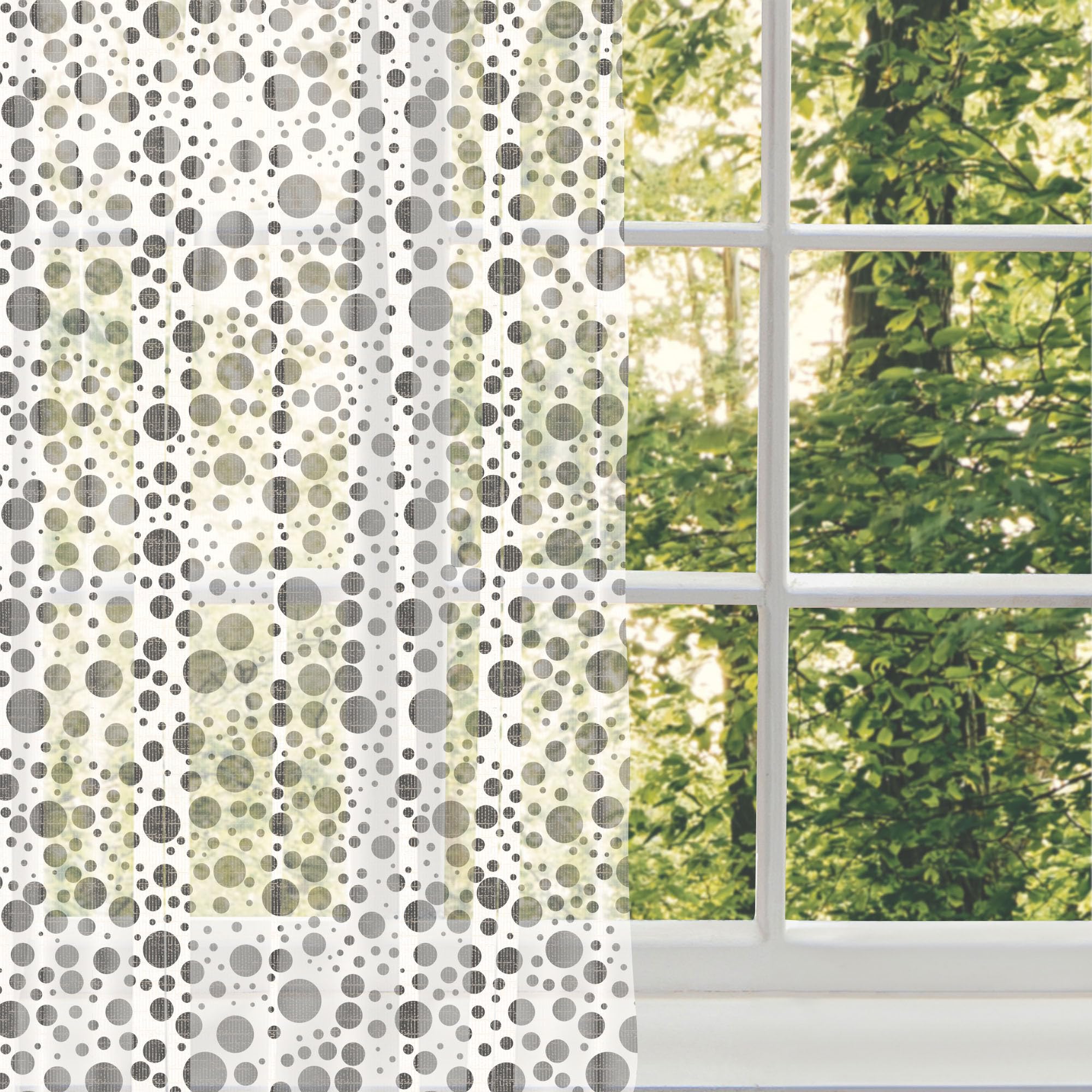Ambesonne Black and White Tulle Curtains with Rod Pocket - Large & Small Polka Dot Sheer Drapes for Wedding, Party, Bedroom & Living Room - 108