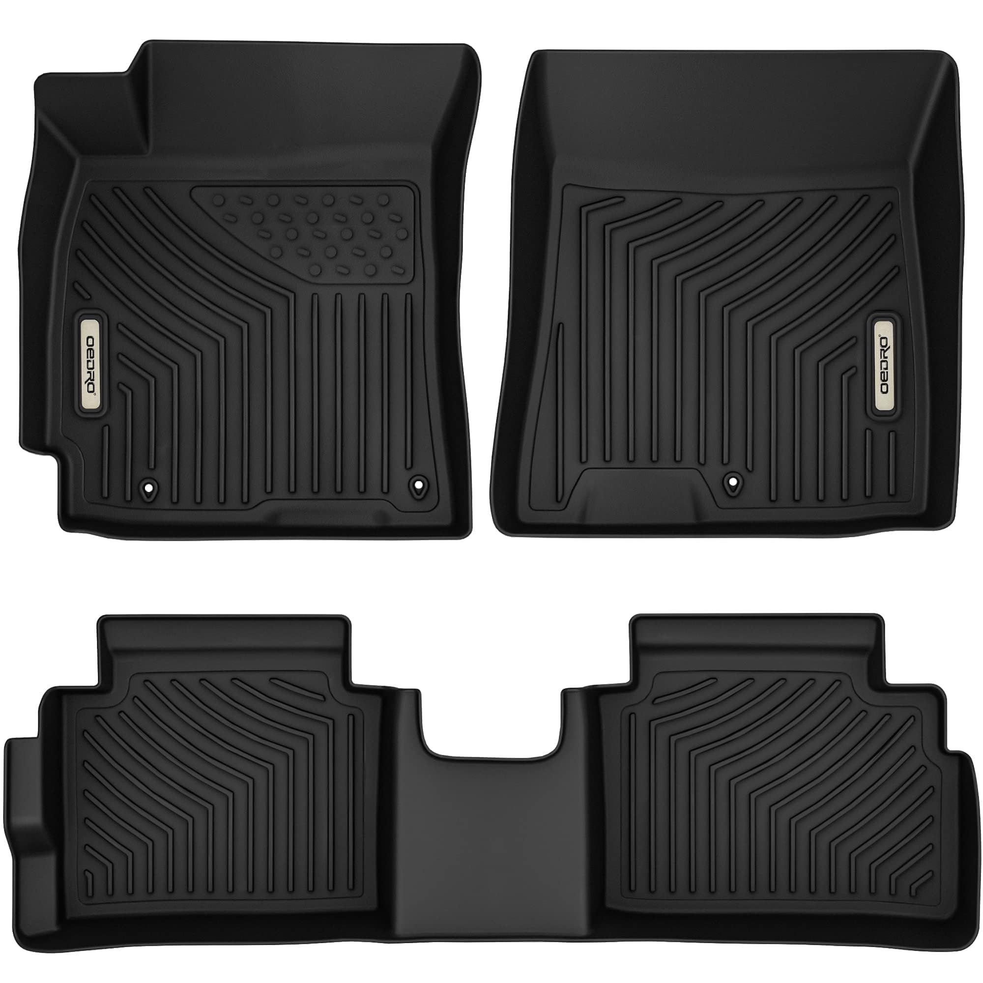OEDRO Custom Fit All-Weather Floor Mats for 2017-2020 Hyundai Elantra - Black TPE Car Mats with 1st & 2nd Row Liners - Durable Protection Against Mud, Snow & Spills - Perfect for Daily Commute, Road Trips & Family Travel