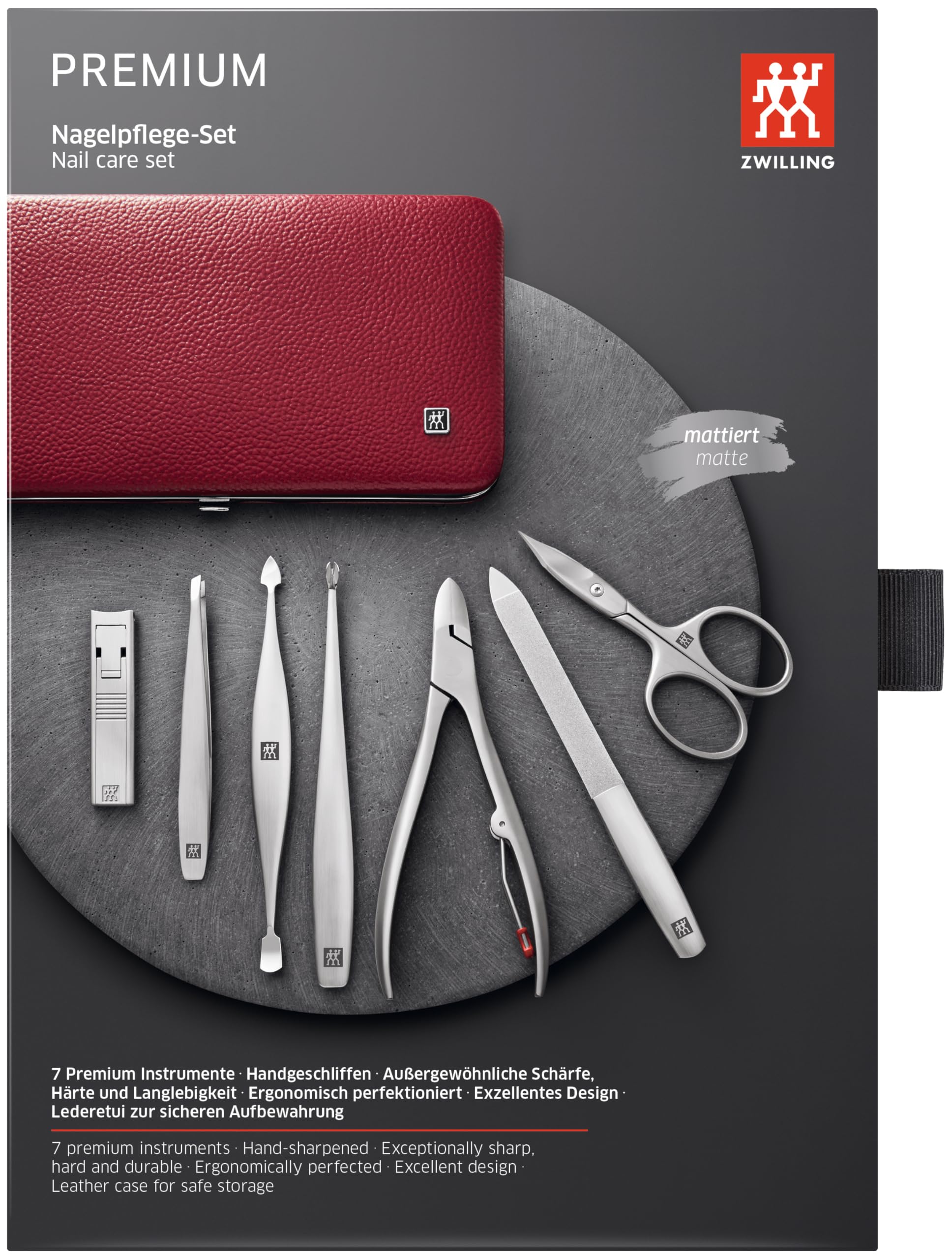 Premium TWINOX 7-Piece Manicure Set – Professional Nail Care Kit with Leather Case, Asian-Inspired Design, Ideal Gift for Women & Travel Use