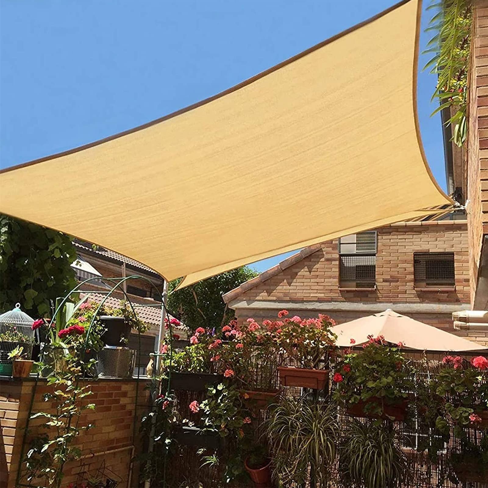 Premium Sun Shade Sail Canopy - Heavy Duty Outdoor UV Protection (1×1m to 10×10m) - Water & Air Permeable Patio Cover for Deck, Backyard, Pergola - Perfect for Summer Cooling, Poolside Lounging & Outdoor Entertaining