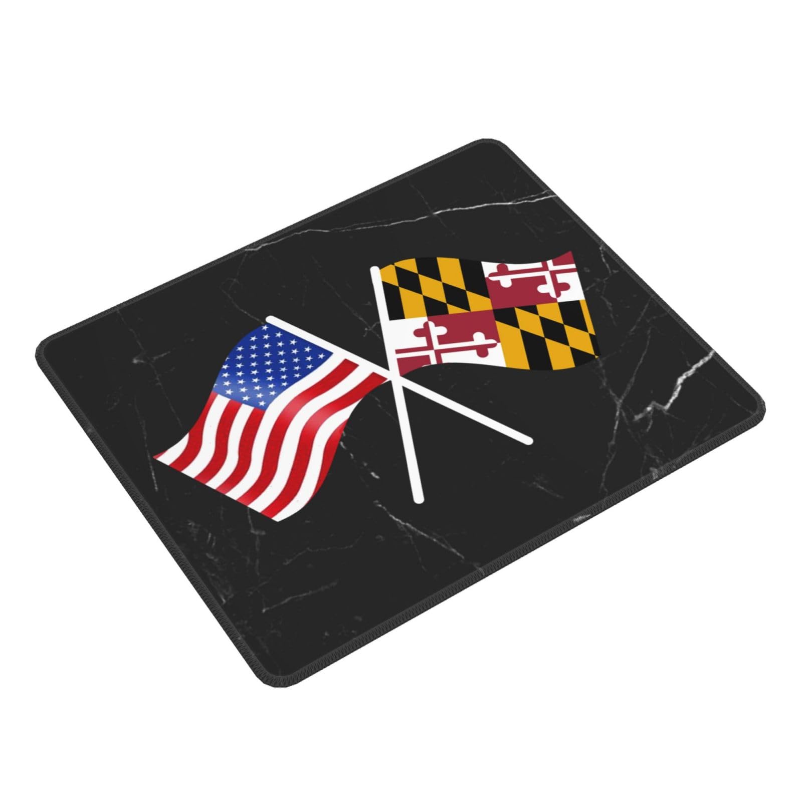 Premium American & Maryland Flag Mouse Pad - Non-Slip Textured Surface for Laptops, Computers & PC Gaming - 10x12 Inch Office & Home Workspace Accessory