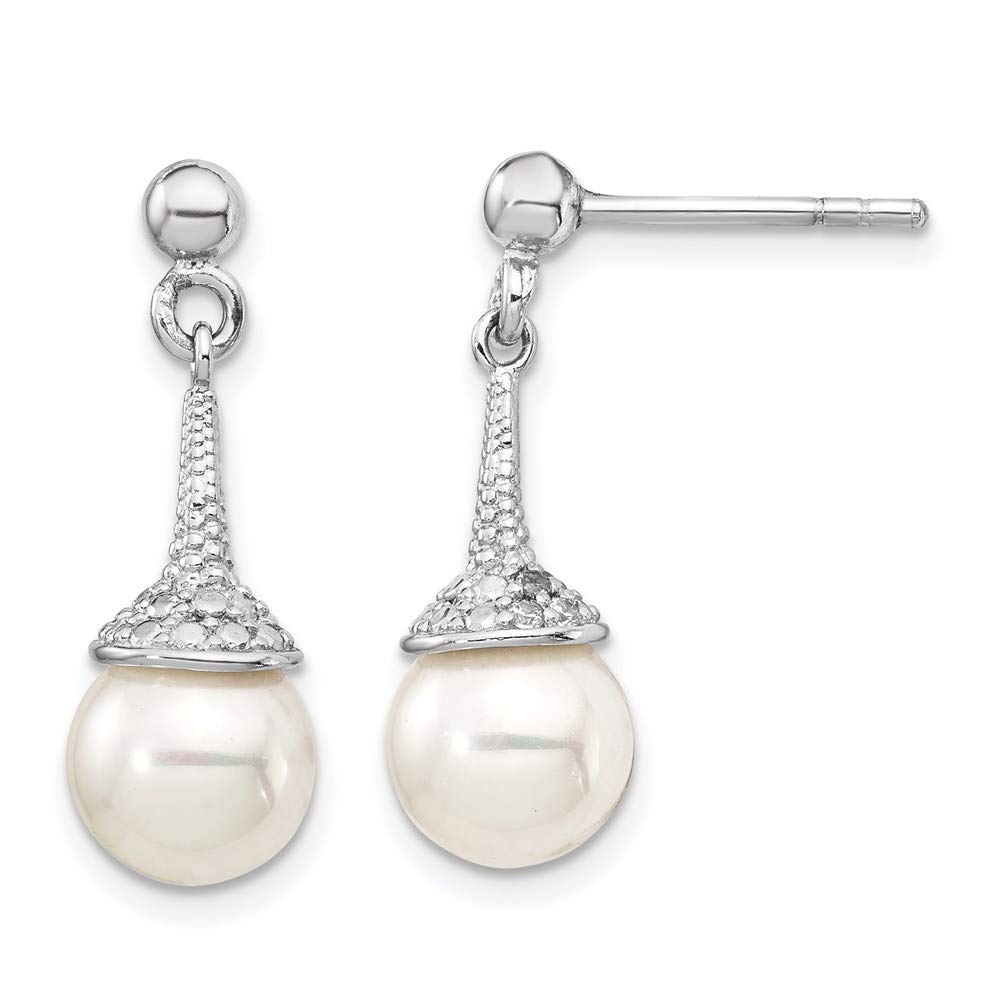 925 Sterling Silver Cubic Zirconia & Pearl Dangle Earrings for Women - Elegant Fine Jewelry Gift for Her - Perfect for Weddings, Parties & Special Occasions
