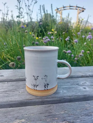 Handmade Ceramic Sheep Mug - Unique Farmhouse Style Coffee Cup for Tea, Hot Chocolate & Breakfast - Perfect for Rustic Kitchen, Cozy Home Decor & Farmhouse Gifts