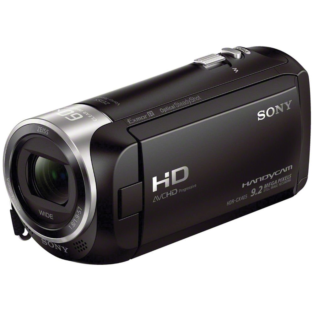 Sony HDR-CX405 HD Handycam Camcorder (HDRCX405/B) with 64GB Memory Card, Travel Bag, Extra Battery, Tripod & Accessories Kit - Perfect for Travel Vlogging, Family Events & Outdoor Adventures (Renewed, Black)