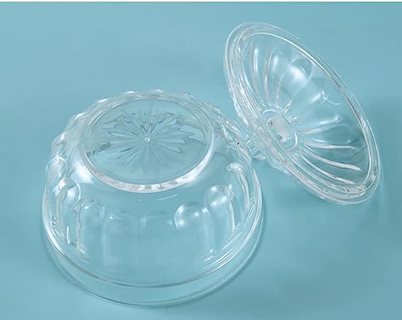 123Arts 4-Piece Plastic Candy Dishes Set with Lids - Sugar Bowls, Spice Jars & Storage Containers for Kitchen, Party, and Home Organization | BPA-Free, Airtight Food Storage Solution