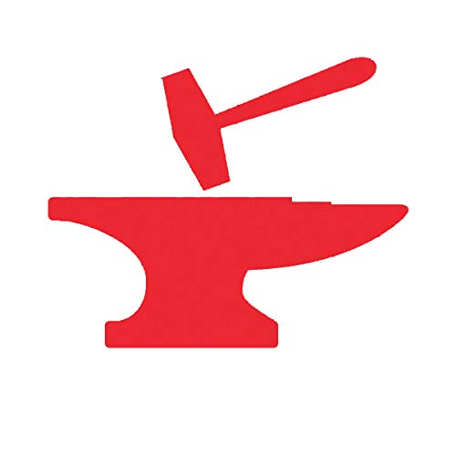 EW Designs Hammer and Anvil Die Cut Vinyl Decal - Blacksmith Bumper Sticker for Cars, Trucks & Windows - 5 Inch Durable Sticker for DIY Crafts, Toolboxes & Workshop Decor
