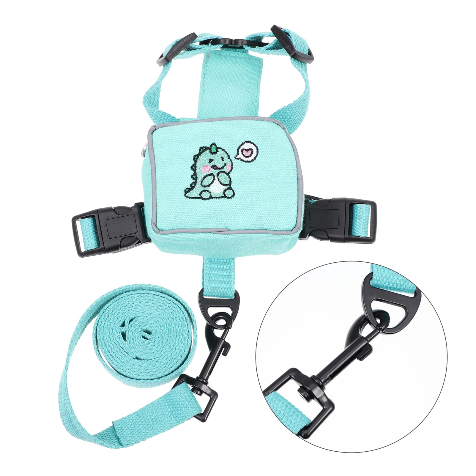 Mipcase Pet Backpack Carrier for Small Dogs - Adjustable Dog Leash Backpack Harness with Traction Rope, Puppy Saddle Bag & Break Suspenders - Durable Polyester Travel Backpack for Hiking, Walking & Outdoor Adventures
