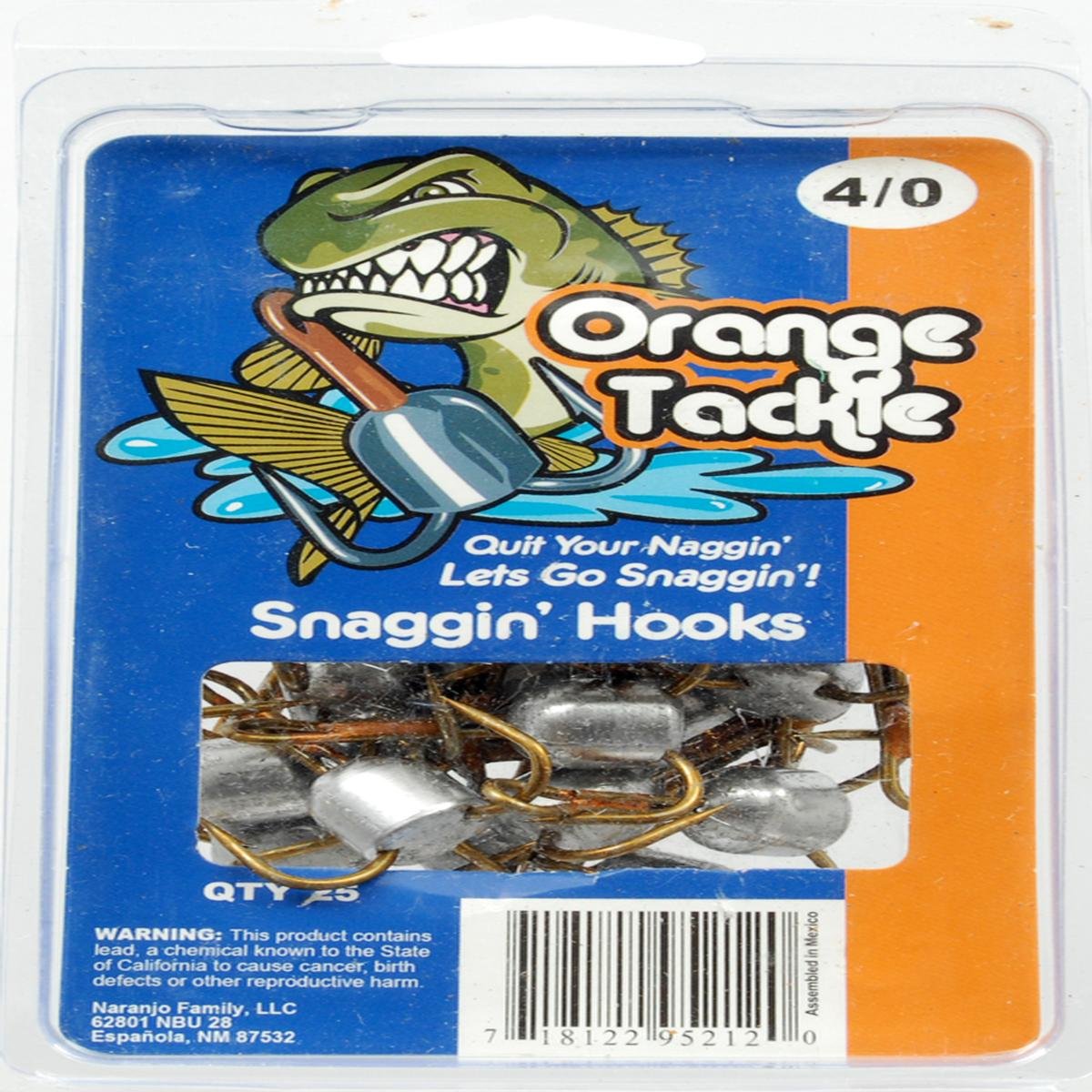 Orange Snagging Hooks (25-Pack) - Heavy Duty Fishing Hooks for Bass, Catfish and Freshwater Fishing - Perfect for Shore Fishing, Boat Angling and Ice Fishing Adventures
