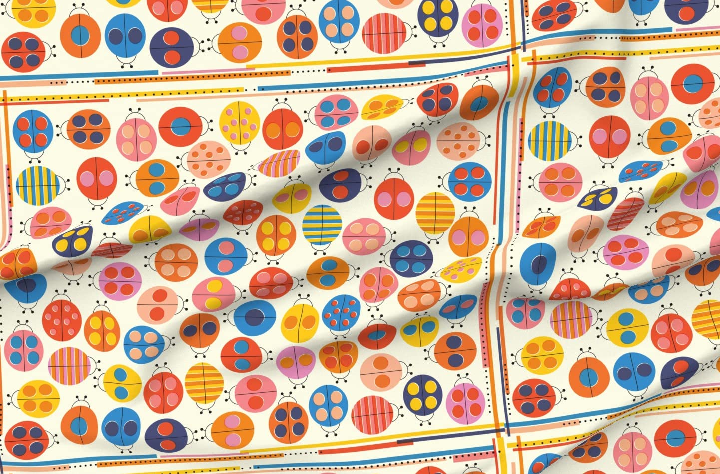 Spoonflower Organic Cotton Sateen Fabric - Playful Polka Dot Print Fat Quarter for Quilting, Sewing, Apparel & Home Decor | Perfect for DIY Projects, Baby Clothes & Modern Home Accents
