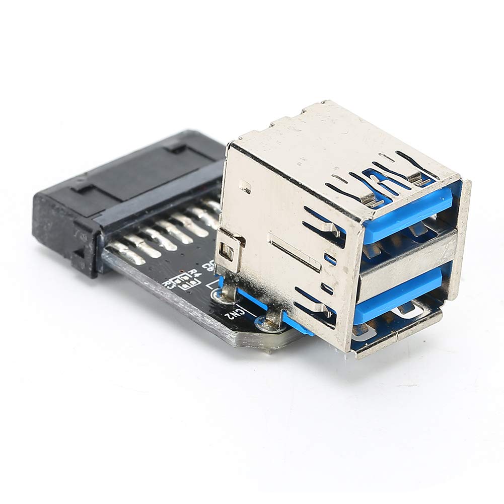Bewinner USB 3.0 Adapter Converter - 19PIN to 2 Ports Internal USB Extension for Bluetooth & Computer Accessories (Black) | Perfect for Desktop PC Upgrades & Wireless Connectivity