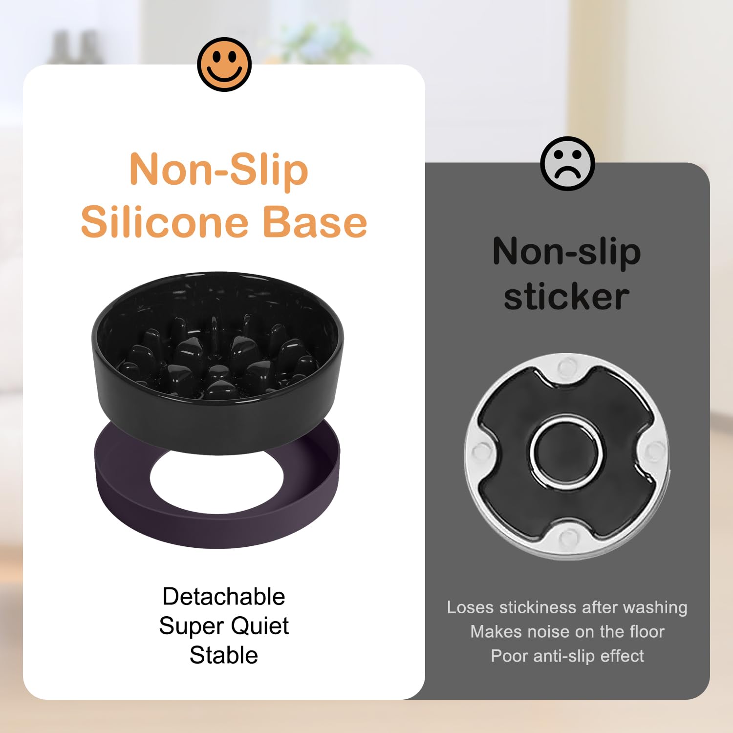 Sted Ceramic Slow Feeder Dog Bowl for Medium & Large Breeds - Non-Slip Silicone Base Puzzle Feeder - Helps Slow Down Fast Eaters & Prevent Bloat - Perfect for Mealtime Enrichment & Portion Control (Maze Black)
