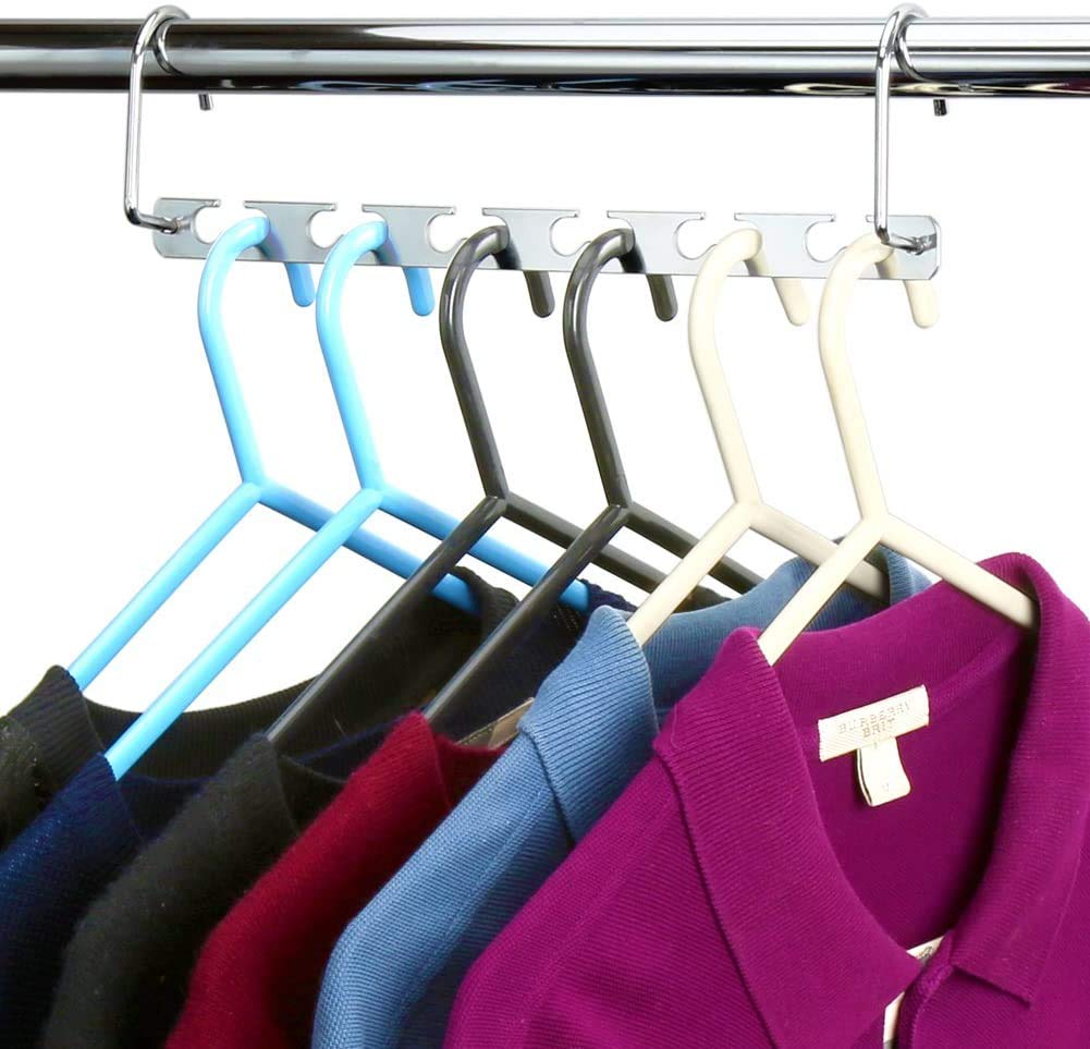 6-Pack Magic Hangers - Space Saving Closet Organizer with Upgraded Hooks for Clothes, Pants & Coats | Durable & Portable Wardrobe Storage Solution | Perfect for Small Closets, Dorm Rooms & Travel