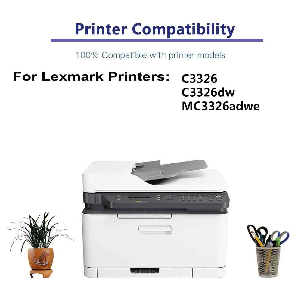 4-Pack Compatible High-Yield C331HK0 C331HC0 C331HY0 C331HM0 Laser Toner Cartridges for Brother C3326 C3326dw MC3326adwe Printers - Office & Home Printing Supplies