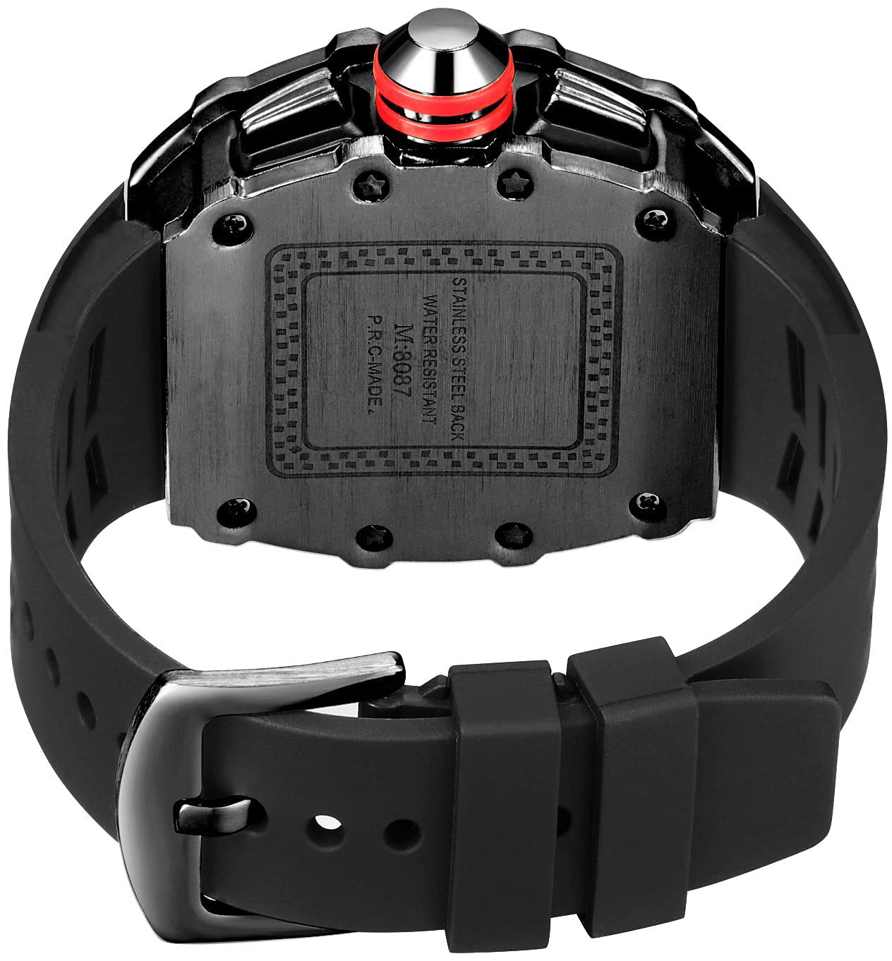 FANMIS Men's Punk Diamond Chronograph Watch - Fashionable Silicone Band Sports Wristwatch for Casual & Party Wear - Perfect for Everyday Use, Gifts, and Special Occasions