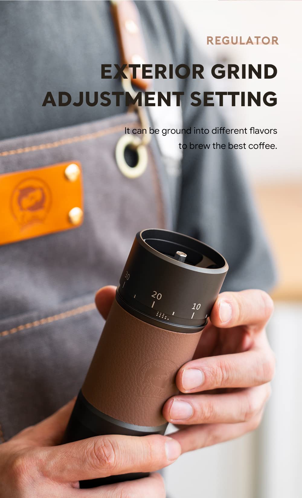 Premium Manual Coffee Grinder - 30g Capacity with CNC Stainless Steel Conical Burr, Silicone Anti-Skid Ring - Perfect for Pour Over, French Press & Espresso - Ideal Coffee Enthusiast Gift for Home, Office & Travel