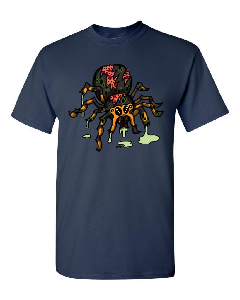 Zombie Spider Undead Animals Graphic T-Shirt for Adults - Horror Halloween Costume & Cosplay Outfit