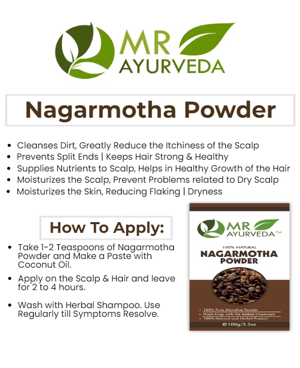Organic Nagarmotha Root Powder for Hair Growth & Skin Care - 100% Pure Ayurvedic Herb (Set of 3 x 100g) | Natural Remedy for Dandruff, Scalp Health & Glowing Skin | Perfect for DIY Hair Masks & Ayurvedic Treatments
