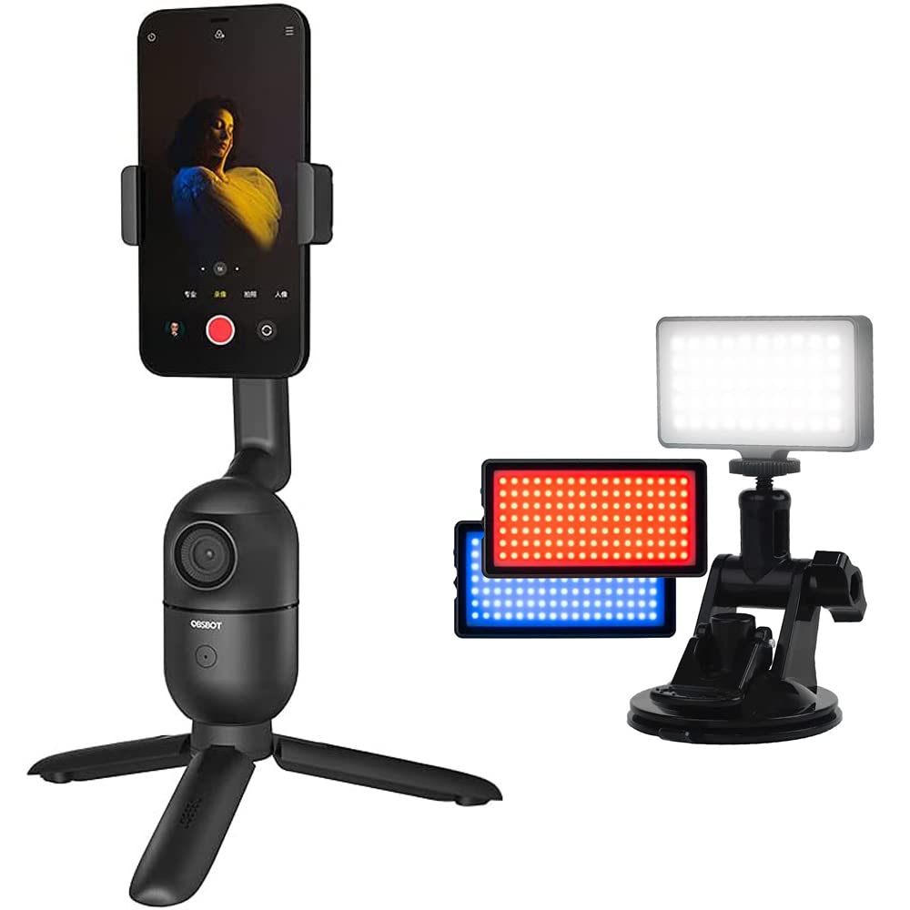 OBSBOT OSB-2007-C Me AI Auto-Tracking Webcam with Phone Mount & Vivitar Conference Kit - Perfect for Live Streaming, Video Calls, and Content Creation