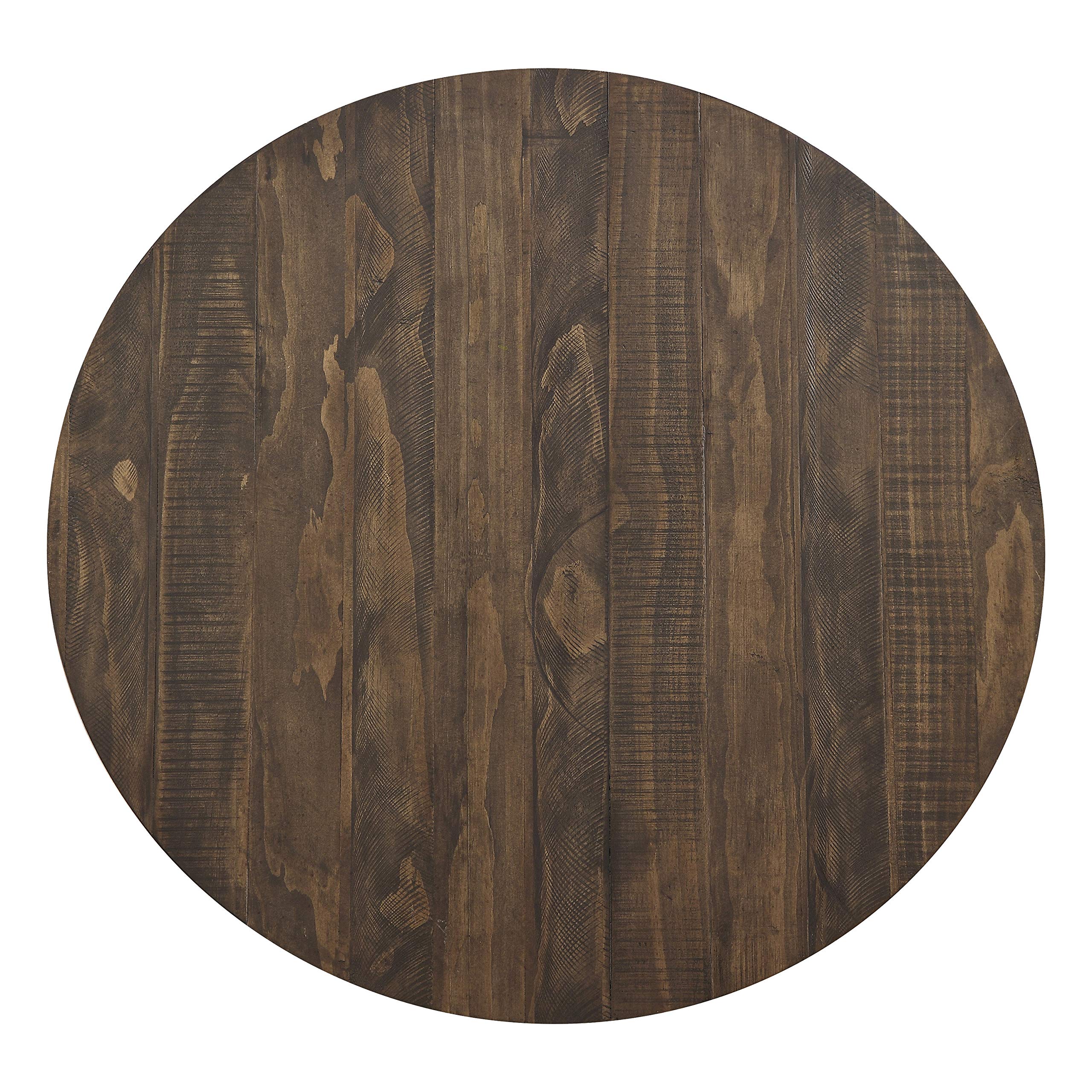 Rustic Round Counter Height Dining Table 36 Inch - Small Kitchen Table for 4 with Black Metal Legs - 36
