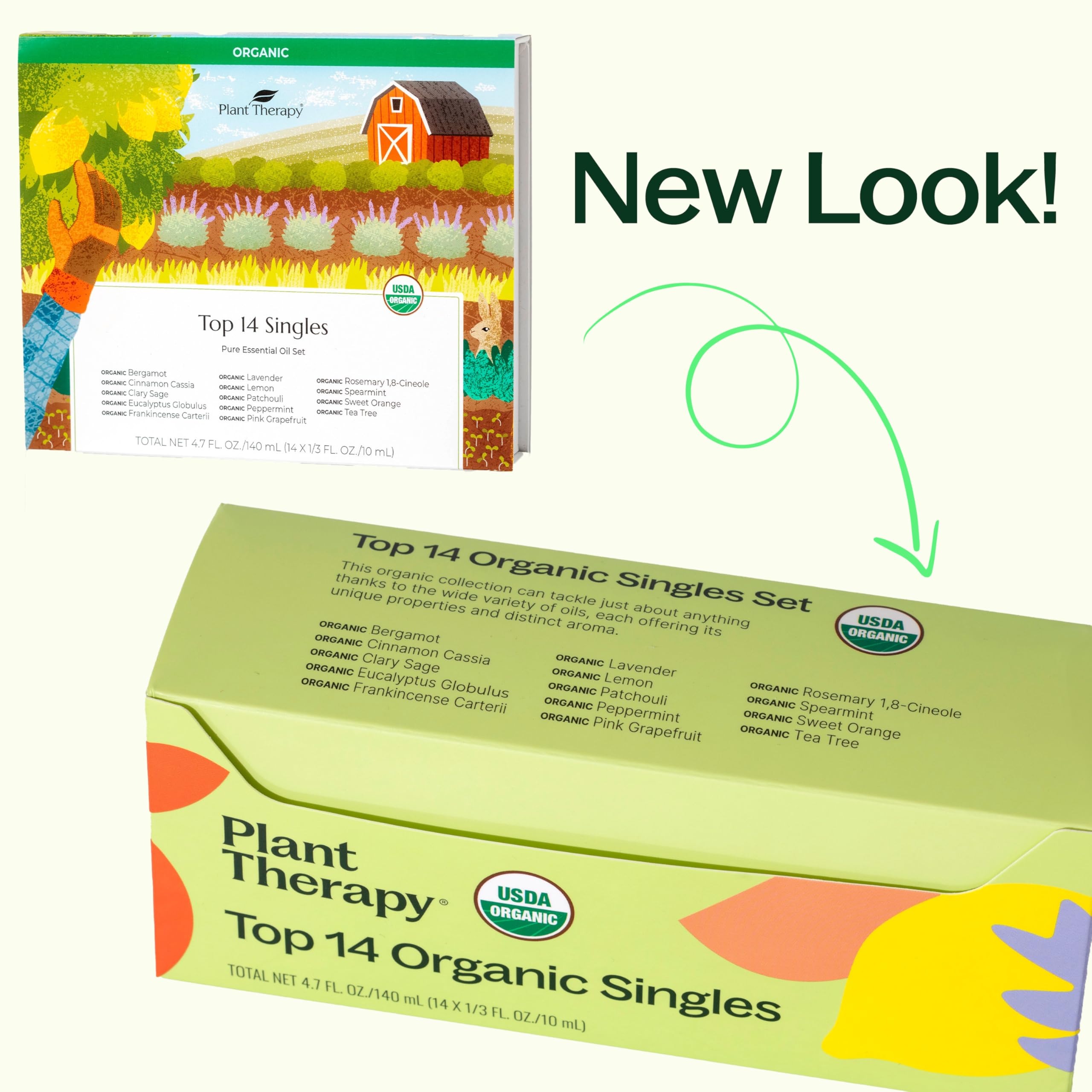 Plant Therapy Top 14 Organic Essential Oil Singles Set - 100% Pure, Undiluted Natural Aromatherapy Oils for Diffusers & Body Care - 10mL (1/3 oz) Each - Perfect for Relaxation, Stress Relief & Home Fragrance