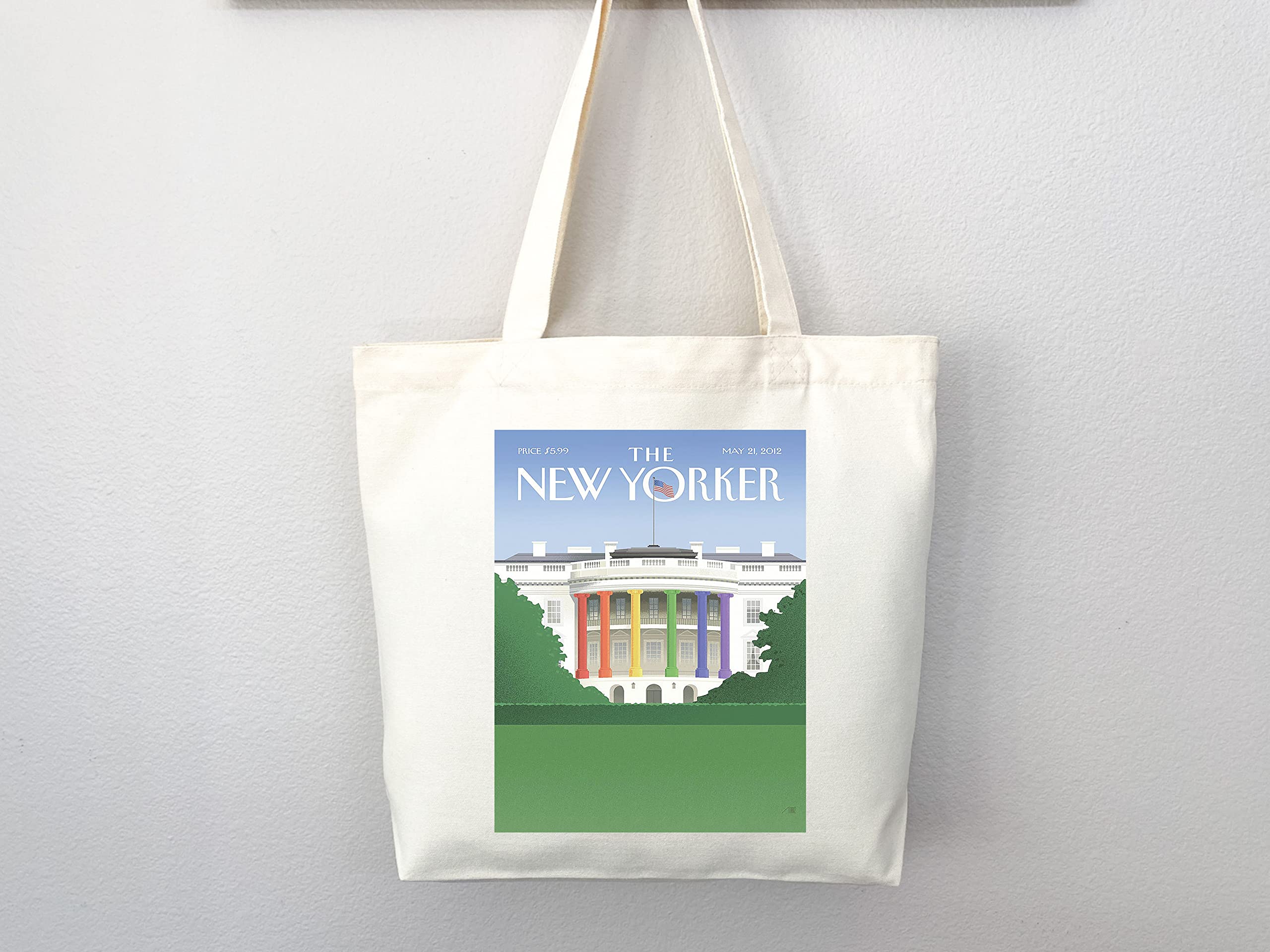 Stylish New Yorker Magazine Tote Bag - Artistic NYC Themed Canvas Shopper for Everyday Use, Work, Beach & Grocery Shopping