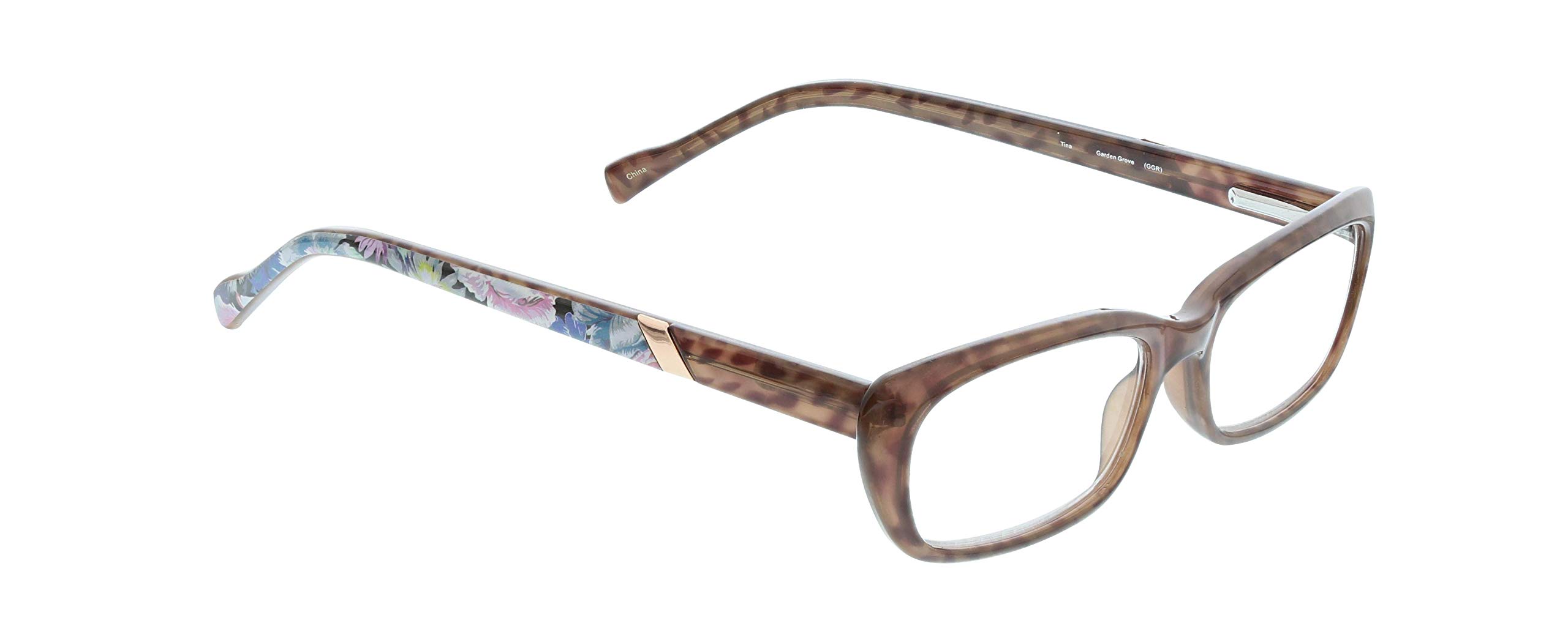 Vera Bradley Women's Tina Rectangular Reading Glasses | Blue Floral Print | Lightweight & Stylish | Perfect for Reading, Computer Use & Daily Wear