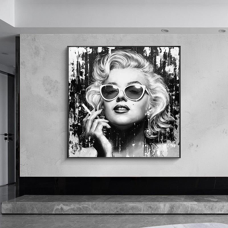 Vintage Marilyn Monroe Smoking Poster - Classic Hollywood Icon Wall Art for Home, Office & Bar Decor