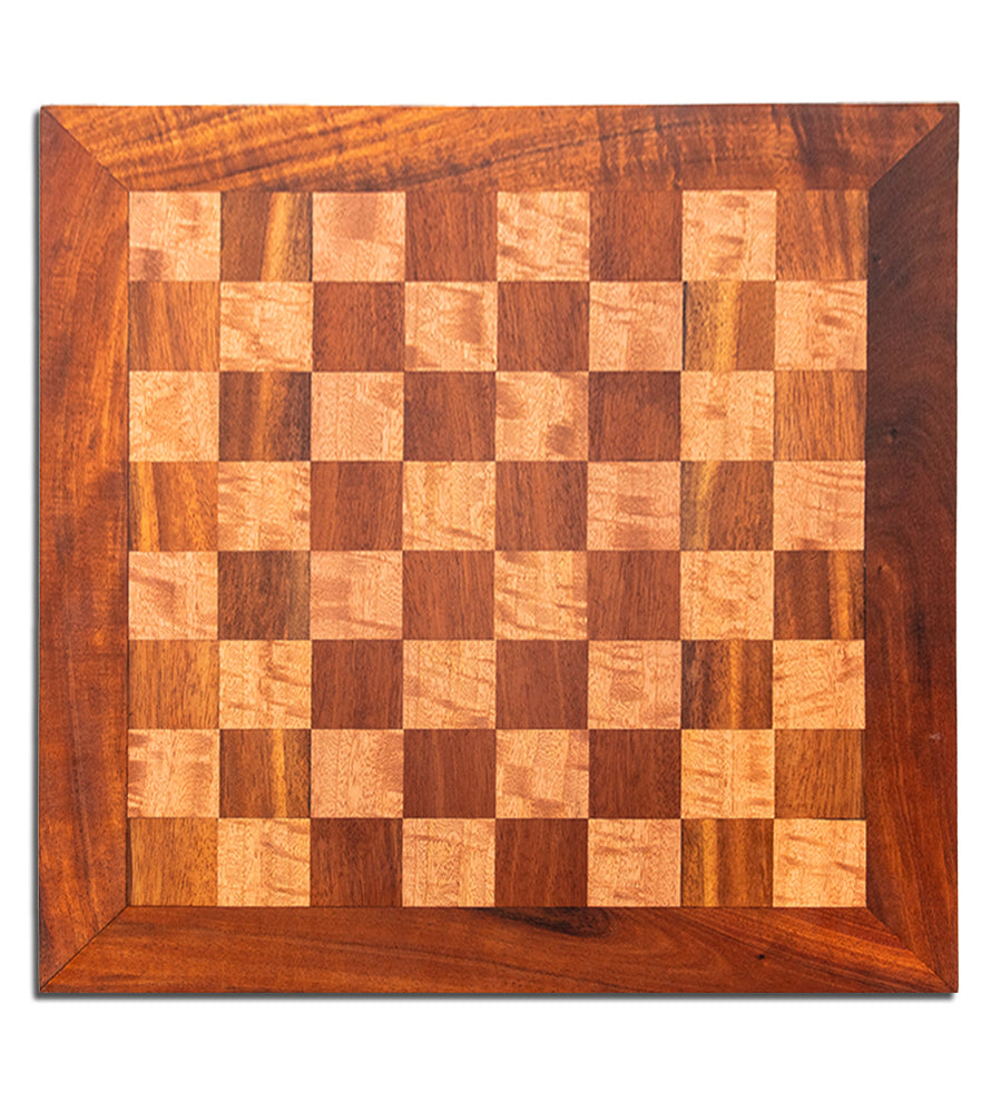 Premium Koa Wood Mango Chess and Checkers Game Board Set - Handcrafted Hawaiian Hardwood for Indoor Family Game Nights and Travel Entertainment