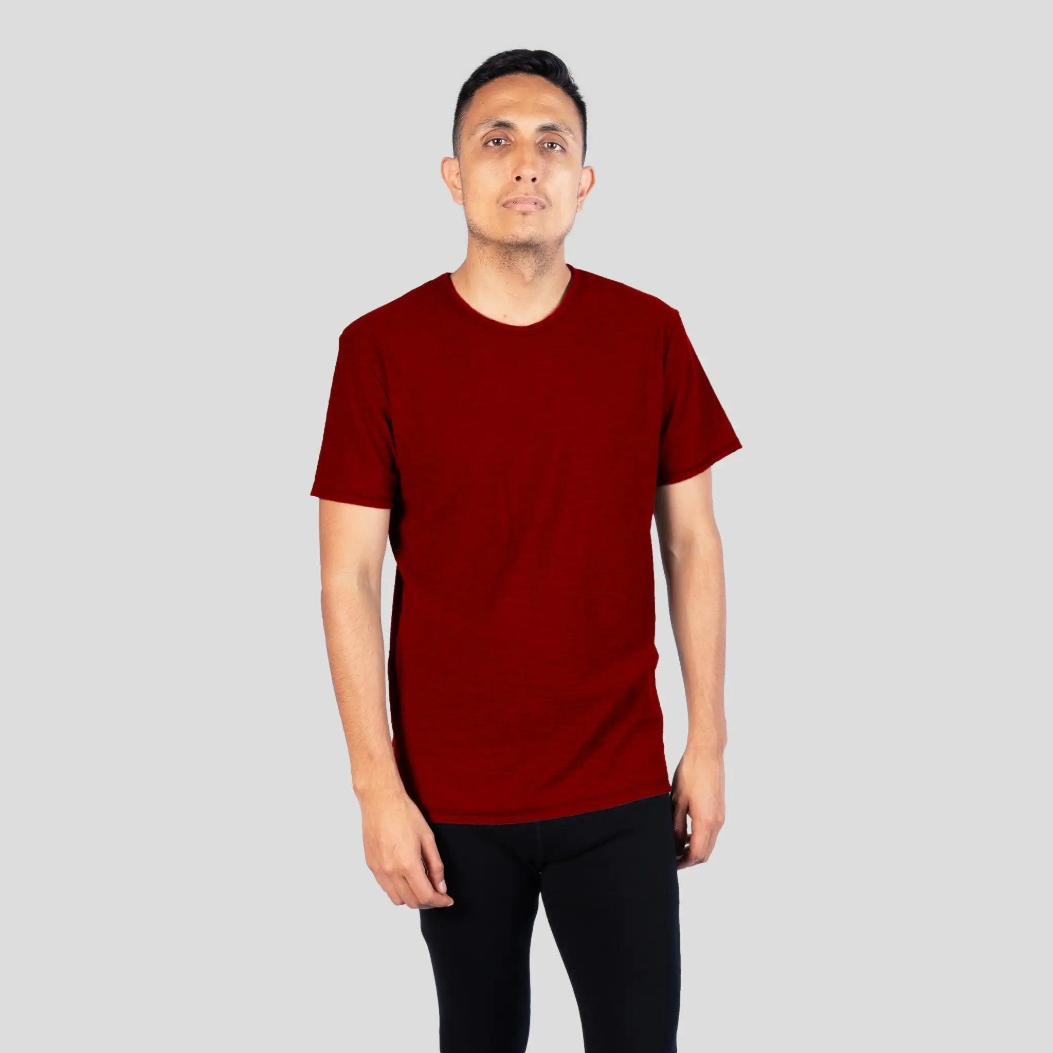 Men's Alpaca Wool Hiking T-Shirt - 160 Ultralight Relaxed Fit for Outdoor Adventures & Travel