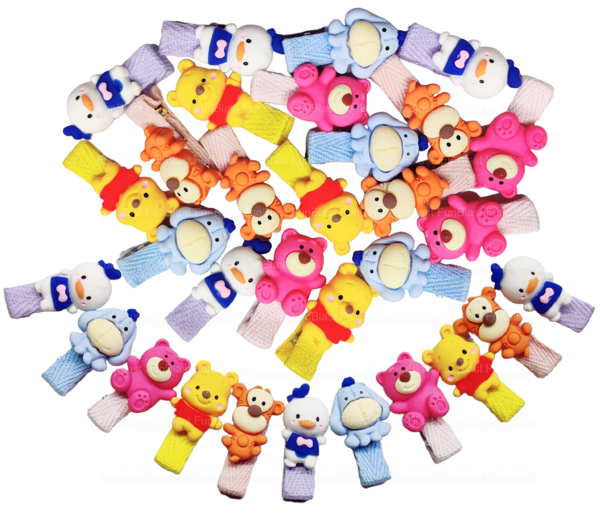 FunBlast 20PCS Cute Animal Hair Clips Set - Colorful Hair Barrettes for Girls, Baby Girls, Kids & Teens - Adorable Teddy Bear Hairpins for All Ages | Perfect for School, Parties & Daily Styling
