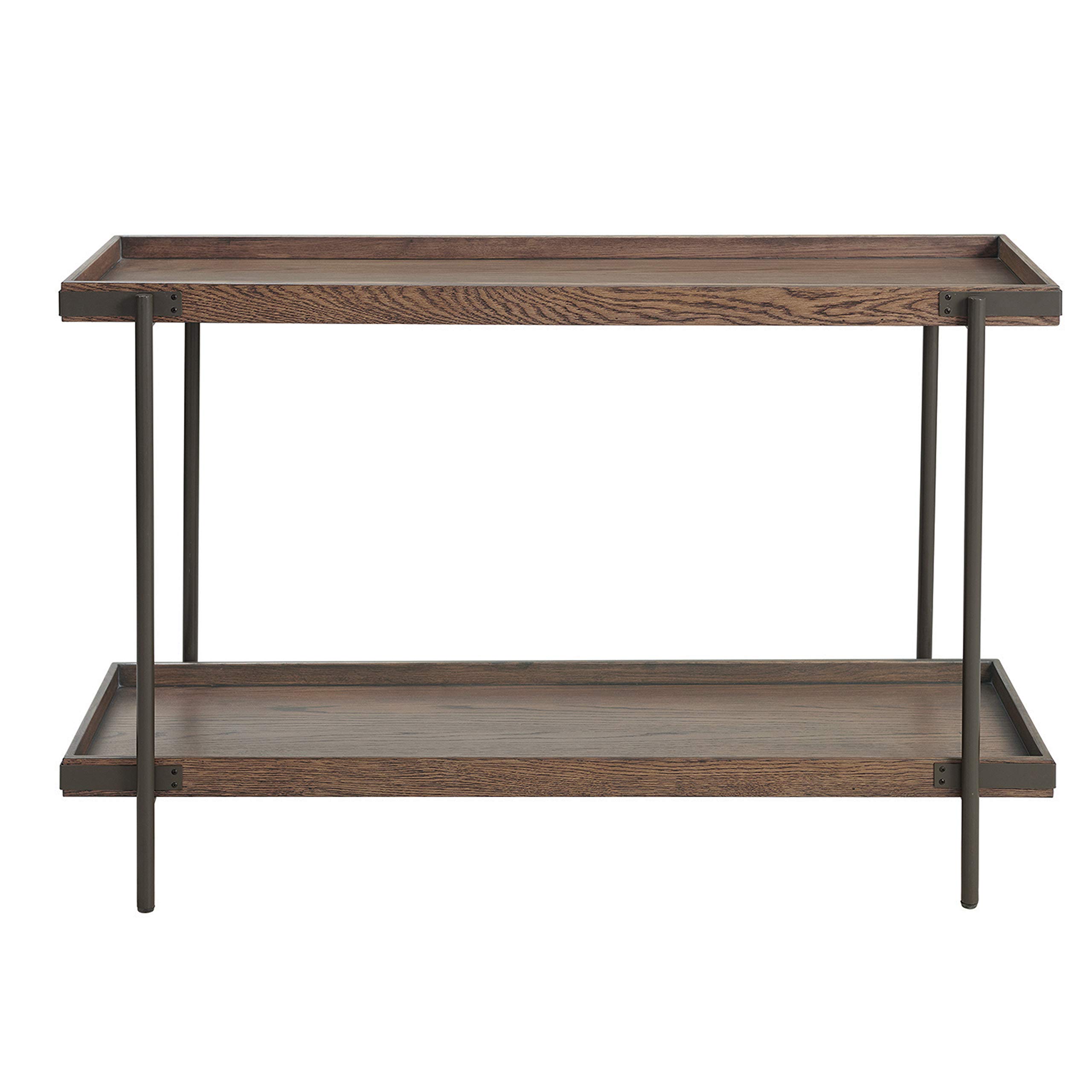 Kyra 4-Piece Oak & Metal Living Room Set with Coffee Table - Perfect for Small Spaces