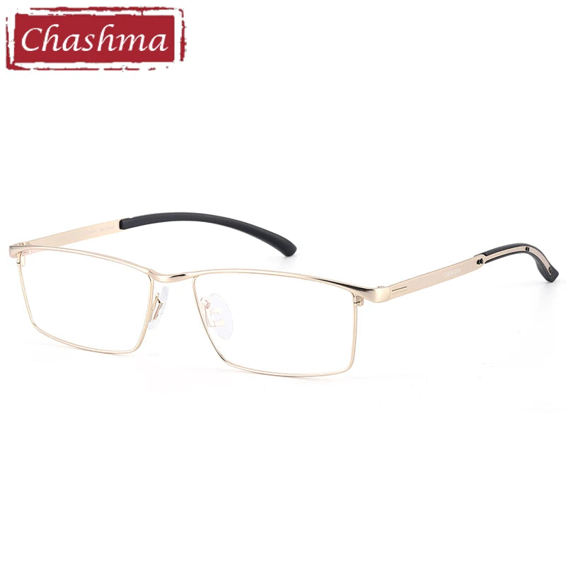 Men's Titanium Alloy Square Full Rim Eyeglasses 49318 - Lightweight Durable Frame for Work, Reading & Fashion