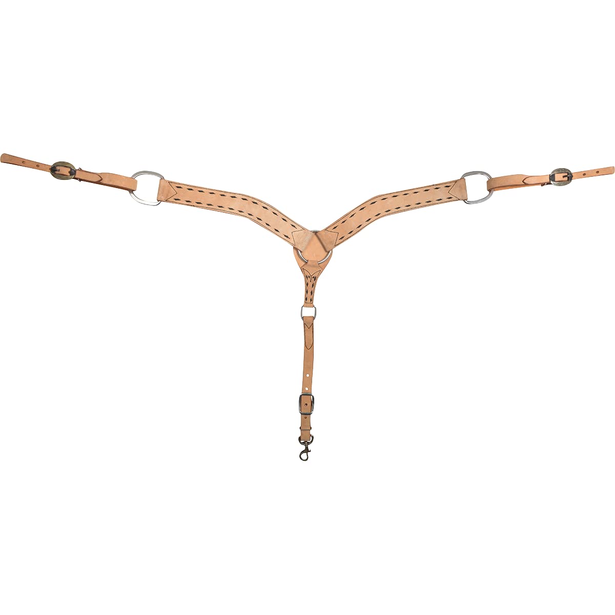 Cashel Buckstitch Breast Collar for Horses - Western Style Leather Horse Tack for Trail Riding & Ranch Work - Durable Equestrian Equipment for Training & Show